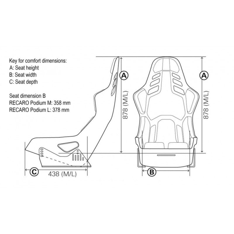 ASIENTO RECARO PODIUM ABE NEGRO (FIA).