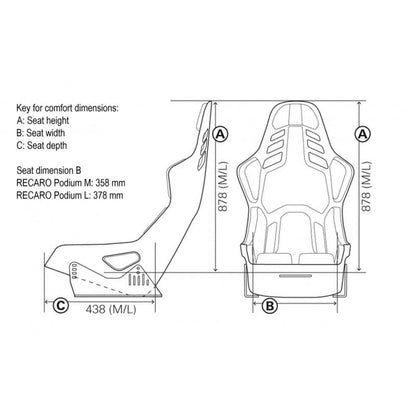 ASIENTO RECARO PODIUM ABE NEGRO (FIA).