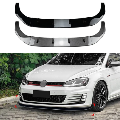 DIFUSOR LIP DELANTERO ABS O CARBONO REAL VW GOLF MK7.