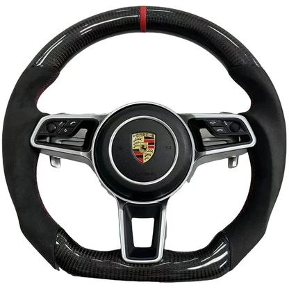 VOLANTES PORSCHE NEW MODEL FIBRA DE CARBONO REAL. (CON AIRBAG)